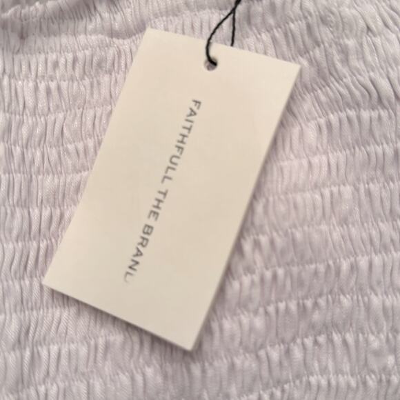 FAITHFULL THE BRAND Tayari Midi Dress in Plain White US 6 Medium 299.00 NWT - Picture 4 of 13